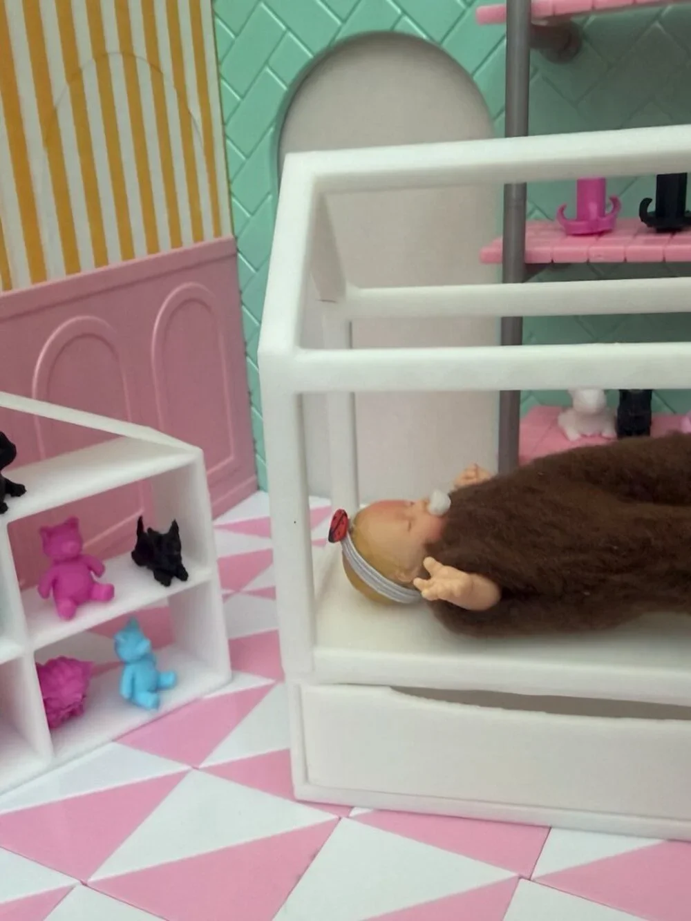 Mini ZURU Baby Doll House Bed | 3D Printed 2.5 Inch Dollhouse Furniture
